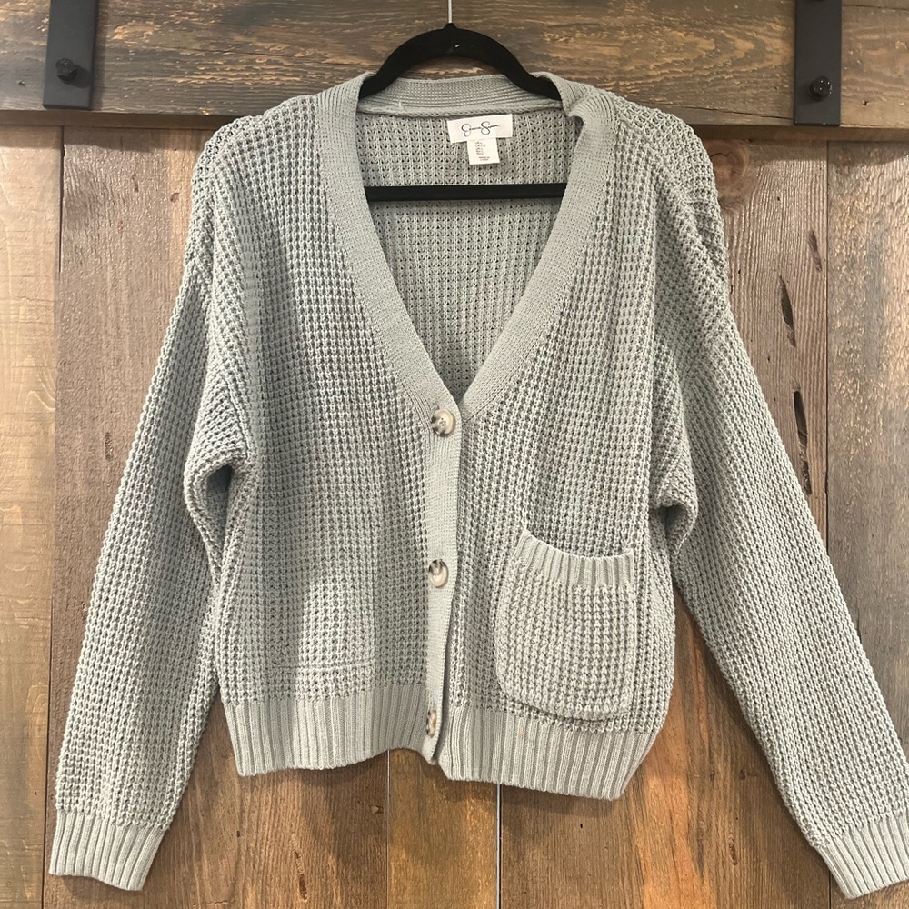 Jessica Simpson Gray Knit Cardigan Sweater Large